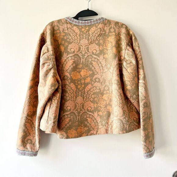 NWT Free People Drifter Button Down Patterned Sweatshirt Jacket in Earth Combo - Picture 6 of 8